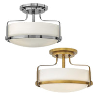 Harper 3Lt Semi-Flush Ceiling Light Small in Polished Chrome or Heritage Brass