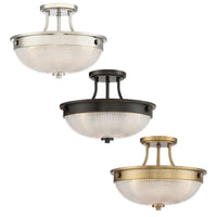 Mantle 2Lt Semi-Flush Ceiling Light in Polished Nickel, Palladian Bronze or Weathered Brass
