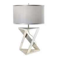 Aegeus Table Lamp Polished Nickel and White ELS.AEGEUS-TL Elstead Lighting