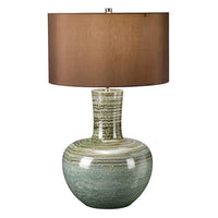 Barnsbury Table Lamp Green Stripy ELS.BARNSBURY-TL Elstead Lighting