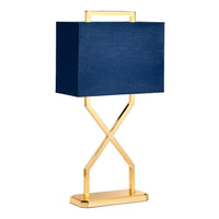 Cross Table Lamp Polished Gold / Navy Blue ELS.CROSS-TL Elstead Lighting