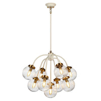 Cosmos Chandelier 9Lt Cream/Aged Brass