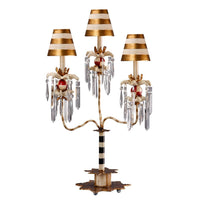 Birdland 3 Arm Table Lamp Black/White/Crystals ELS.FB-BIRDLAND-TL3 Elstead Lighting