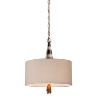 Flambeau Pendant Light 2Lt Black, Cream and Gold Leaf