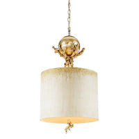 Trellis Pendant Light Putty Patina and Silver Leaf