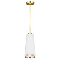 Carter Pendant Light Style A Matt White/Burnished Brass
