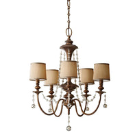 Feiss Clarissa Chandelier 5Lt Firenze Gold