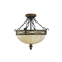 Drawing Room 3Lt Semi Flush Mount Ceiling Light E27 in Walnut Elstead Lighting - ELS.FE-DRAWING-ROOM-SFC