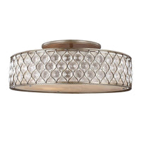 Lucia Flush Ceiling Light 6Lt Burnished Silver