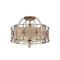 Marcella 3Lt Semi-Flush Mount Ceiling Light E27 in British Bronze/Oxidized Bronze Finish Elstead Lighting - ELS.FE-MARCELLA-SF