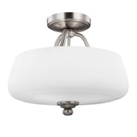 Vintner Semi-Flush Mount Ceiling Light 3Lt Satin Nickel