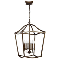 Yarmouth Pendant Light 6Lt Painted Aged Brass