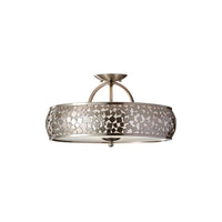 Zara 3Lt Semi-Flush Light E27 in Brushed Steel Elstead Lighting - ELS.FE-ZARA-SF