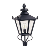 Grampian Post Top 1xE27 in Black w/ Clear Glass Panel IP23 Elstead Lighting - ELS.GL1-BLACK