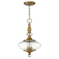 Wexley 3Lt Pendant Light in Heritage Brass