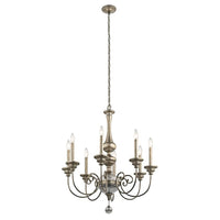 Rosalie 8Lt Chandelier in Sterling Gold