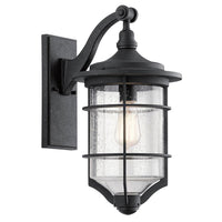 Royal Marine Outdoor Wall Light Medium in Distressed Black