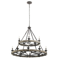 Taulbee 15Lt Chandelier in Weathered Zinc