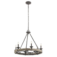 Taulbee 6Lt Chandelier in Weathered Zinc