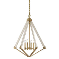 View Point 4Lt Chandelier Large in Weathered Brass