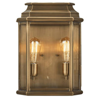 St Martins 2Lt Outdoor Wall Light in Aged Brass