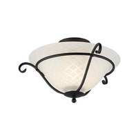 Torchiere Flush Ceiling Light in Black E27 Elstead Lighting - ELS.TCH-F-BLACK