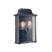 Wexford Flush Half Wall Lantern in Black/Silver E27 IP43 Elstead Lighting - ELS.WX7