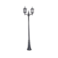 Wexford Twin Lamp Post in Black/Silver E27 IP43 Elstead Lighting - ELS.WX8