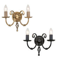 Artisan 2Lt Wall Light E14 in Aged Brass and Black Elstead Lighting - ELS.ART2
