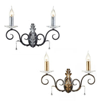 Amarilli 2Lt Wall Light E14 in Black/Silver and Bronze/Gold Elstead Lighting - ELS.AML2
