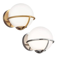 Apollo Indoor LED Wall Light Burnished Brass, Polished Nickel