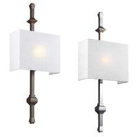 Teva Indoor Wall Light Antique Bronze, Polished Nickel