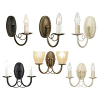 Minster Wall Light /2Lt E14 in Black/Gold/Ivory Elstead Lighting - ELS.MN1, ELS.MN2