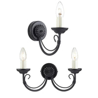 Chartwell /2Lt Wall Light E14 in Black Elstead Lighting - ELS.CH1-BLACK, ELS.CH2-BLACK