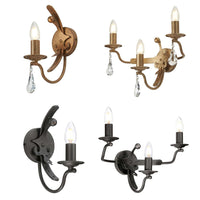 Windsor 1Lt/3Lt Wall Light E14 in Gold Patina or Graphite