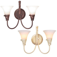 Emily 2Lt Wall Light E14 in Copper Patina, Ivory/Gold Elstead Lighting - ELS.EM2-COPPER, ELS.EM2-IV-GOLD