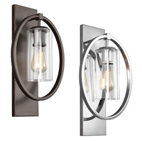 Marlena Indoor Wall Light Antique Bronze, Polished Chrome