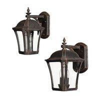 Wabash Small/Medium Wall Lantern in Mocha Elstead Lighting -ELS.HK-WABASH2-S, ELS.HK-WABASH2-M