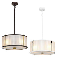 Corona Pendant Light 3Lt Museum Bronze/Aged Brass, White/Polished Nickel