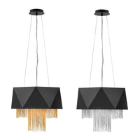 Zuma 6Lt Pendant Light in Satin Black/Gold or Satin Black/Silver