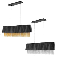 Zuma 6Lt Isle Pendant Light in Satin Black/Gold or Satin Black/Silver