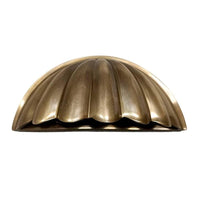 Half Moon Shell Shade Indoor Wall Light in Antique Brass