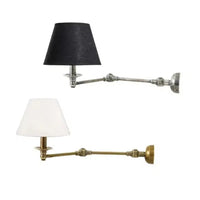 Portland Swing Arm Sconce Indoor Wall Light E14 in Antique Brass or Silver Emac and Lawton Lighting - ELPIM50764AB, ELPIM50764AS
