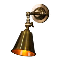 Utopia Indoor Wall Light with Metal Shade in Antique Brass or Antique Silver