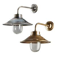 Sandhurst Outdoor Wall Light in Antique Brass or Silver