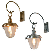 Savoy Outdoor Wall Light in Antique Brass, Antique Silver