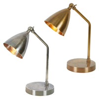 Hastings Desk Lamp in Antique Brass or Antique Silver