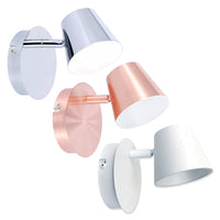 Glow Single Spotlight without Switch in Chrome, Copper or White