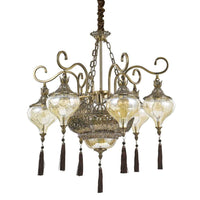 Harem Pendant Light 9Lt in Antique Brass