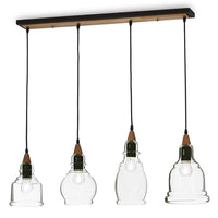 Gretel Pendant Light 4Lt in Black / Clear Glass